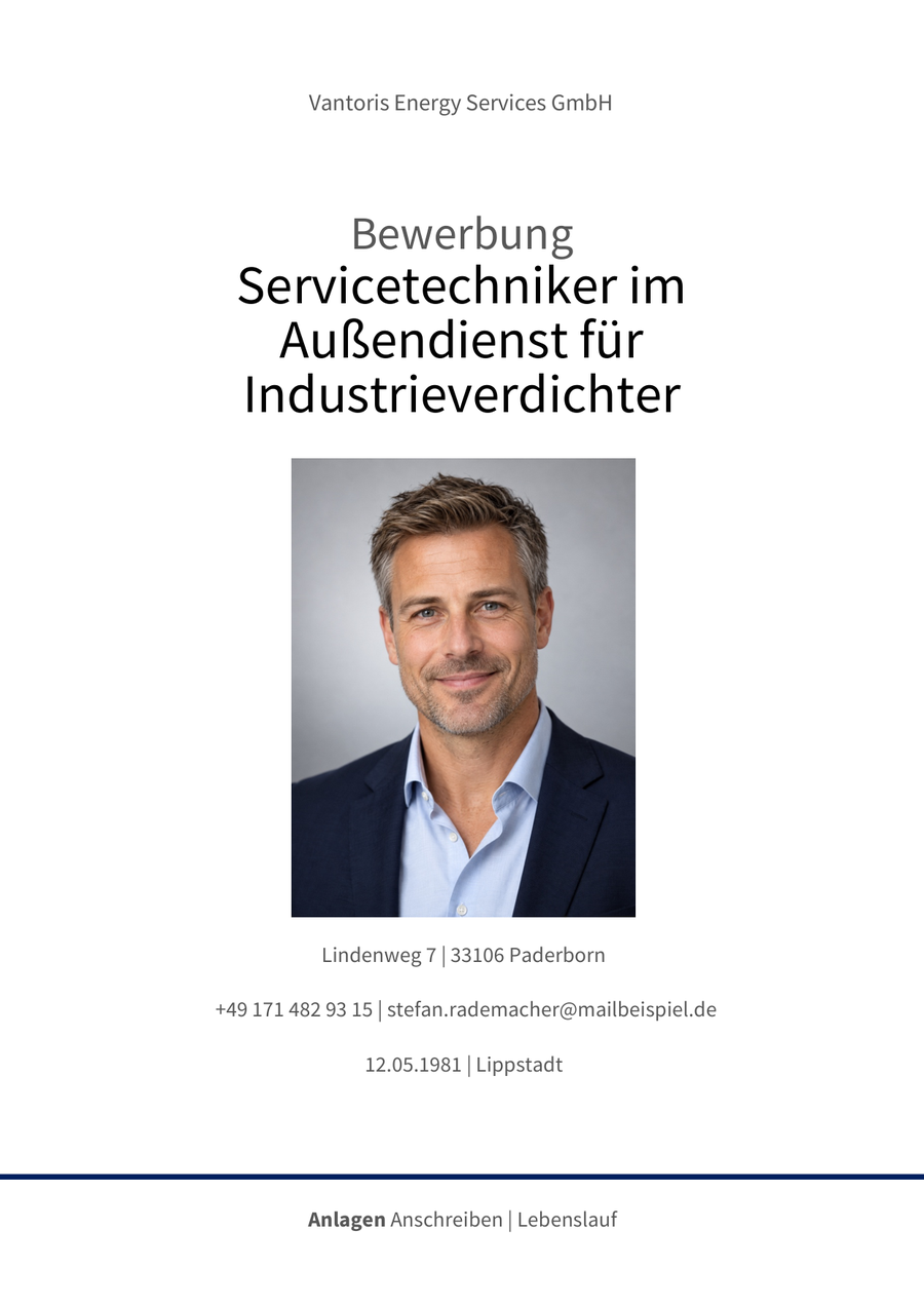 Professionelle Bewerbung von Bewerbung Schreiber, Beispiel 4, Seite 1