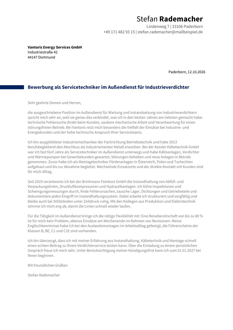 Professionelle Bewerbung von Bewerbung Schreiber, Beispiel 4, Seite 2